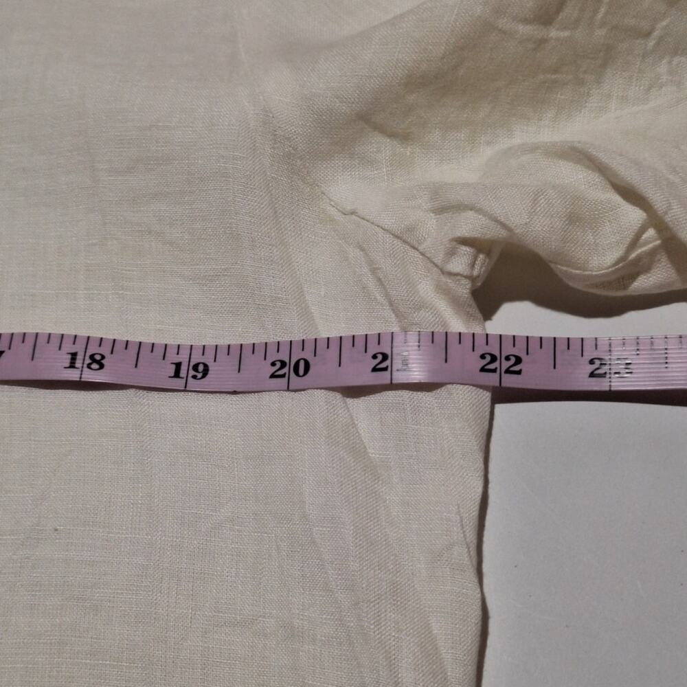 Kyriako and Dion by Stephan Caras Linen Shirt Women's Medium Cream Minimalist - Picture 4 of 5
